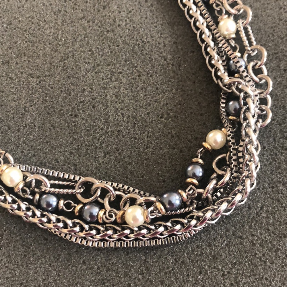 Premier Designs Multi-Strand Silver Beaded Necklace - Picture 8 of 10